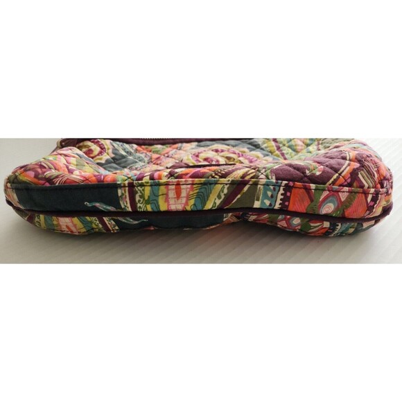 Vera Bradley Quilted Boho Crossbody Bag Green Pink Paisley Adjustable Strap - Picture 3 of 11